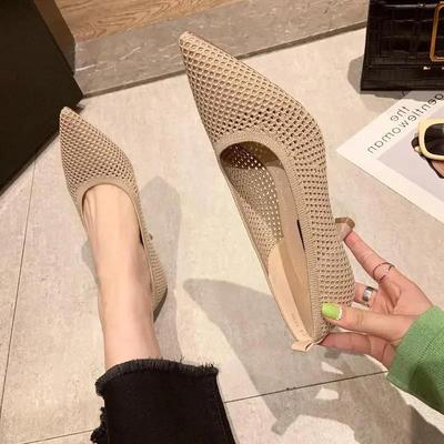Moteriški vasariniai patogūs tinkleliu kvėpuojantys bateliai su trikampiu kulnu vakarėliui, seksuali vieno bato aukštakulnė stiletto stiliaus avalynė