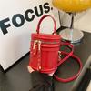 Shoulder Crossbody Bag PU Leather Cylinder Bag Bucket Handbag for Daily Activity