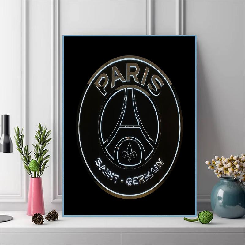 PSG logo Pattern 3pcs 100% Round Full Drill 5D DIY Diamond Painting Embroidery Cross Stitch Rhinestone Décor