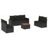 VidaXL Salon de Jardin avec Coussins 8 pcs, Canapés de Terrasse, Ensemble de Meubles de Patio, Mobilier d'Extérieur, Noir 3256405