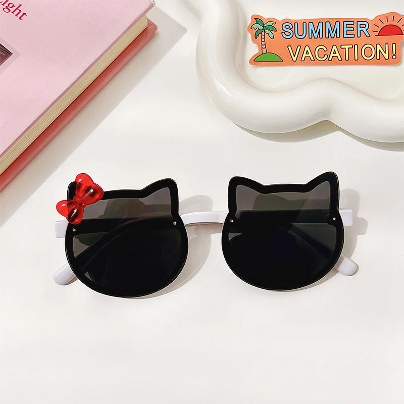 New Cute Girl Cartoon Cat Sunglasses UV400 Protection Fashion Eyewear for Baby Outdoor Shading