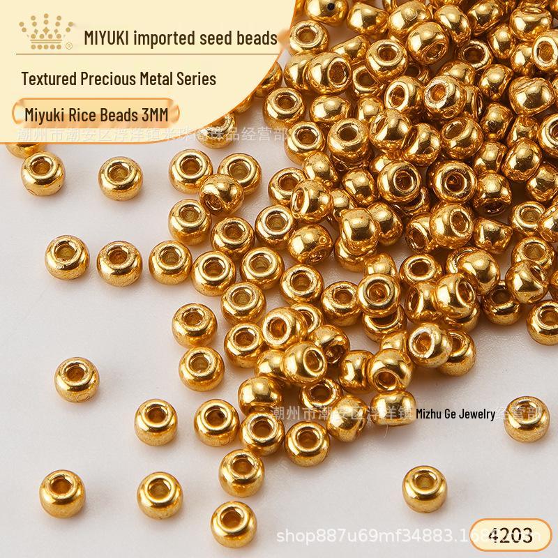 1.5mm-3mm Metallic Texture Miyuki Rice Beads for Embroidery DIY Accessories