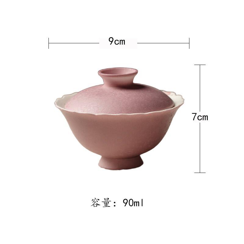 

90ml Hand-painted Wisteria Gaiwan Creative Tea Tureen Household Tea Bowl With Lid Kit Tea Making Cover Bowl Cha Decoration Craft