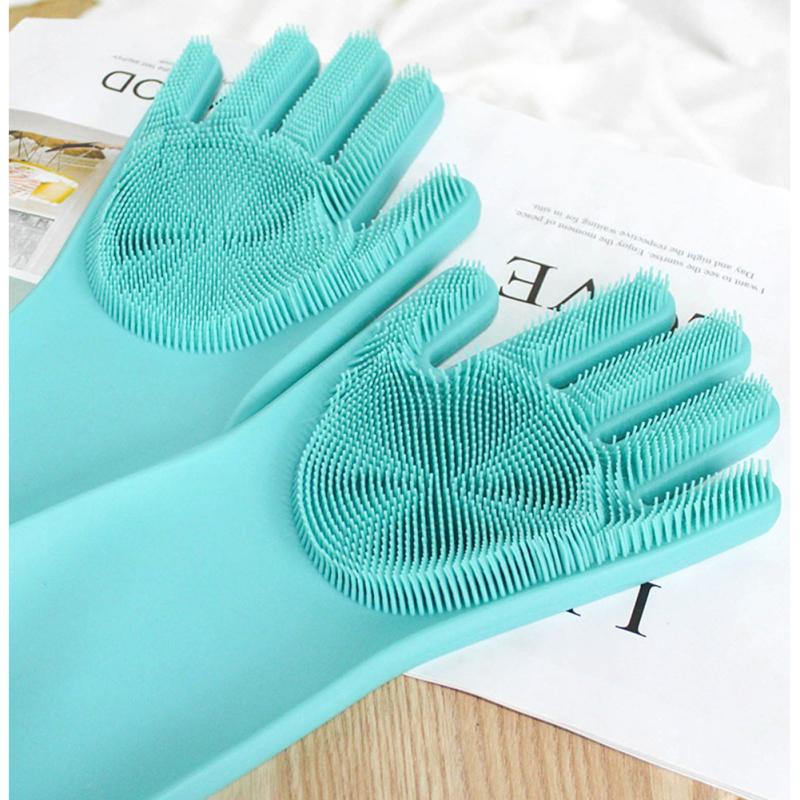 Pet Bathing Bruch Grooming Gloves Heat Resistant Silicone Hair Removal Tools for Cats Dogs