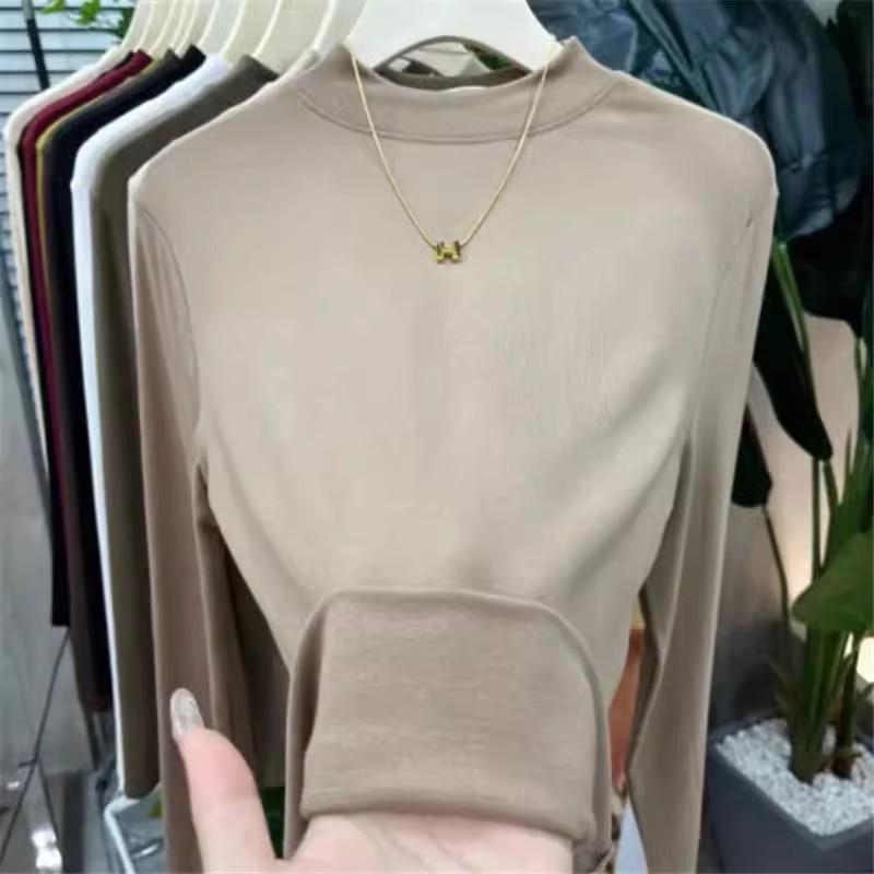 

Женская модальная рубашка свободного кроя с длинным рукавом и полуводолазкой больших размеров