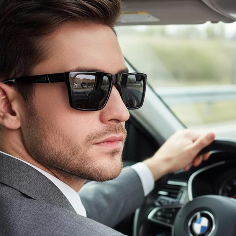 Men's Polarized Square Frame Sunglasses - New Full Frame Fashion for Driving