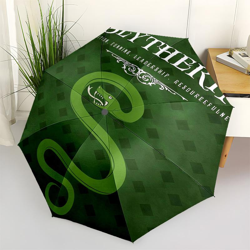 1pc Slytherin Snake Ambition Umbrella with Plastic Handle,Cartoon Pattern,Suitable for All Seasons Multi-functional Umbrella540