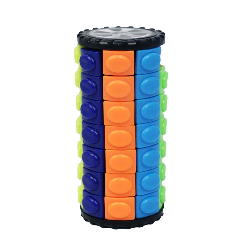 Puzzle Cube Cylinder Colorful Three-dimensional Decompression Model Stress Relief Educational Puzzles Toys Adults