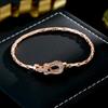 Exquisites Schwermaschinen-Netzwerk Roségold Hufeisen-Armband Leichter Luxus Premium Armband Schmuck