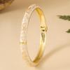 Floral Design Enamel Cloisonne Bangle Vintage Golden Trim Non-Tarnish Jewelry for Girls Daily Wear Valentine's Day Gift