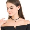 Black Elegant Short Choker Necklace For Women Stylish Korean Geometric Design With Accents Crystal