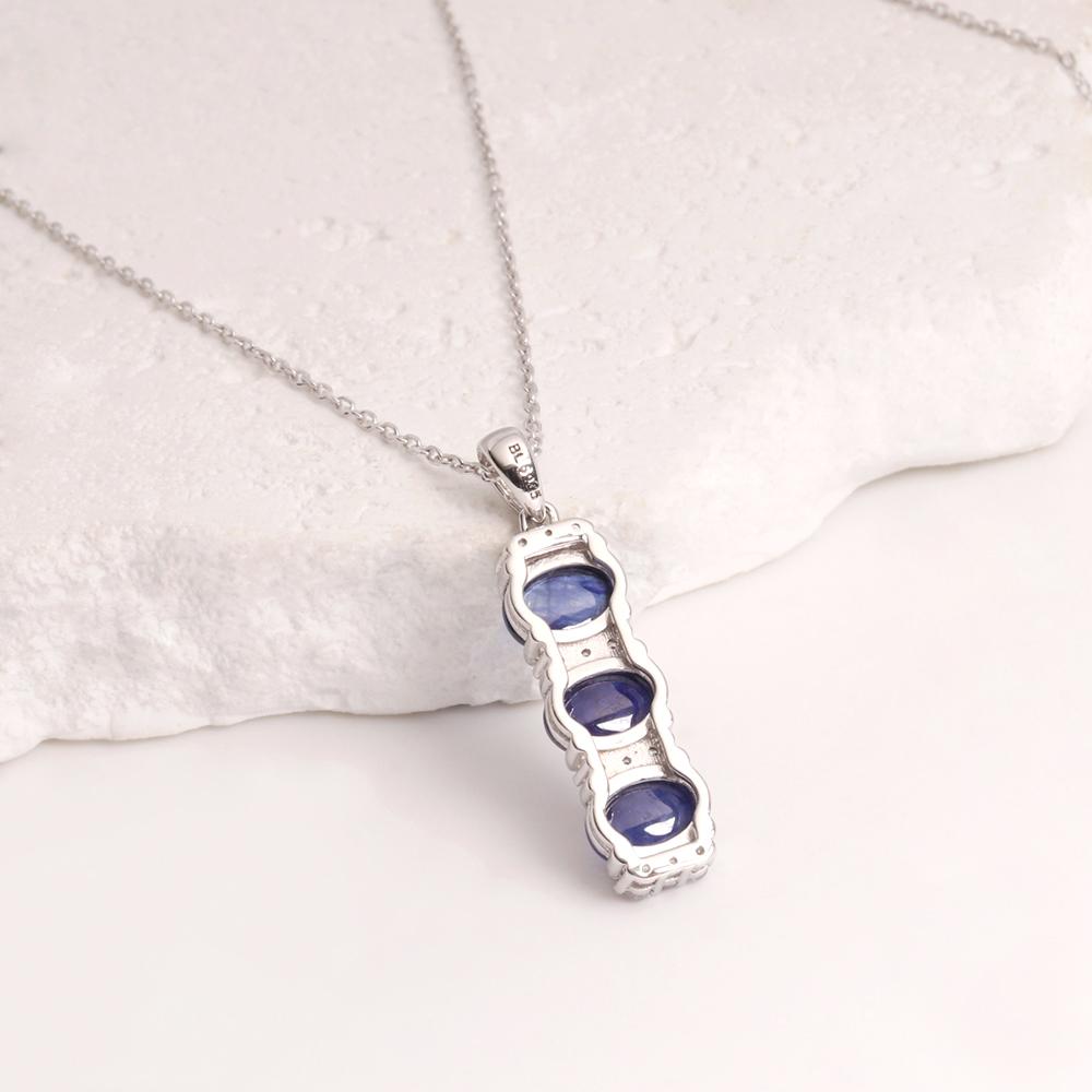 925 Silver September Birthstone Natural Filled Glass Sapphire Earrings Light Luxury Precious Lady Anniversary Jewelry Gift