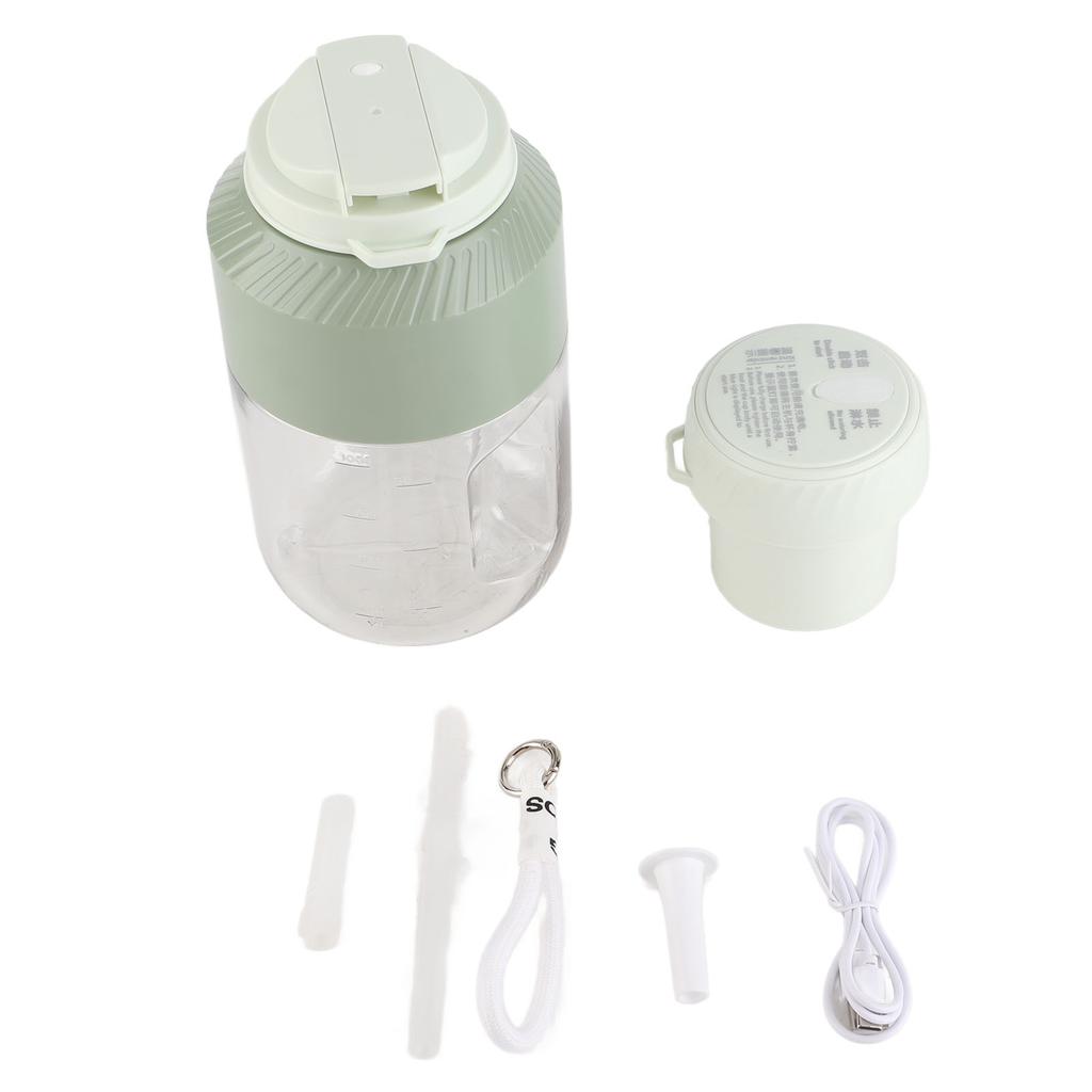 Portable Blender 1L Dual Lid Efficient Use Convenient Strap Rechargeable Cordless Blender for