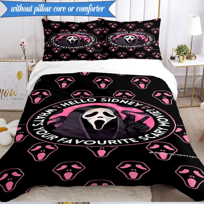 Horror Movie Characters 3pcs K-pop music group Bedding set,Ideal for Bedroom, Dormitory,Including Duvet Cover And 2pcs Pillowcases,Fan gifts