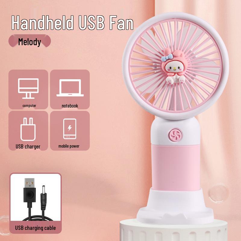 Portable Mini Cartoon Flower USB Desk Fan - Student Gift