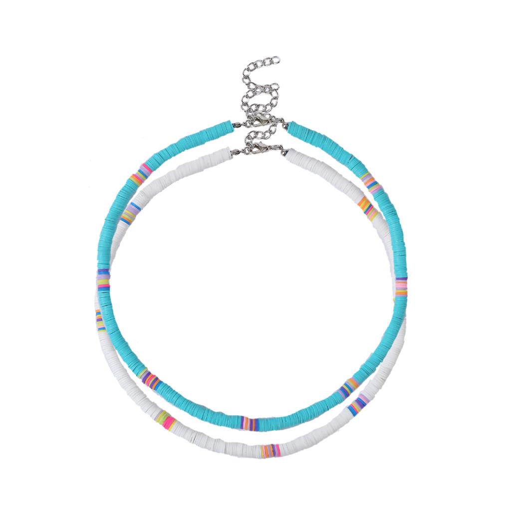 Colier pentru Femei Colier cu Piesă Rotundă din Ceramică Moale Colier Colorat Boem Colier din Ceramică Moale Colier Frumos Elegant pentru Ea