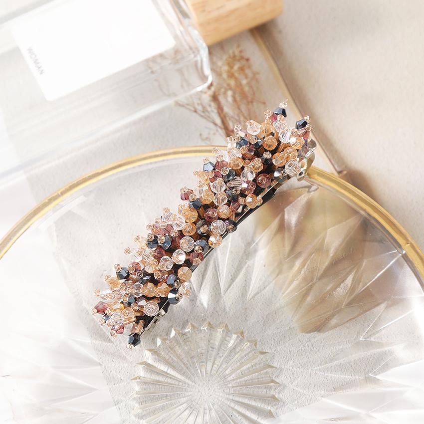Rhinestone Pearl Women's Hair Clip Trend Design Headdress Girl Ponytail Hairpin Simple Spring Clip Fashion Hair Accessories