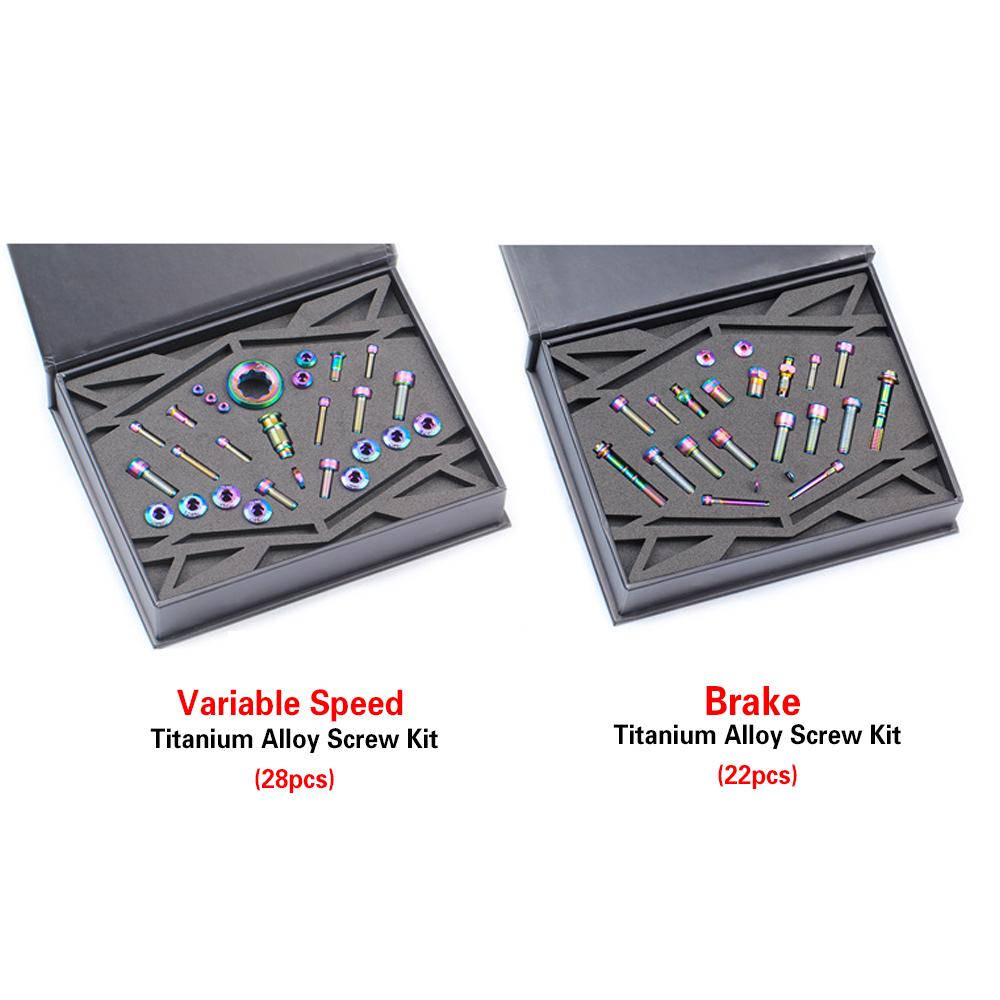 Bisiklet Renkli FREN DİSKİ Vida Kutusu Titanyum Alaşımlı Dağ Bisikleti için M7000/8000 Titanyum Vida Kiti