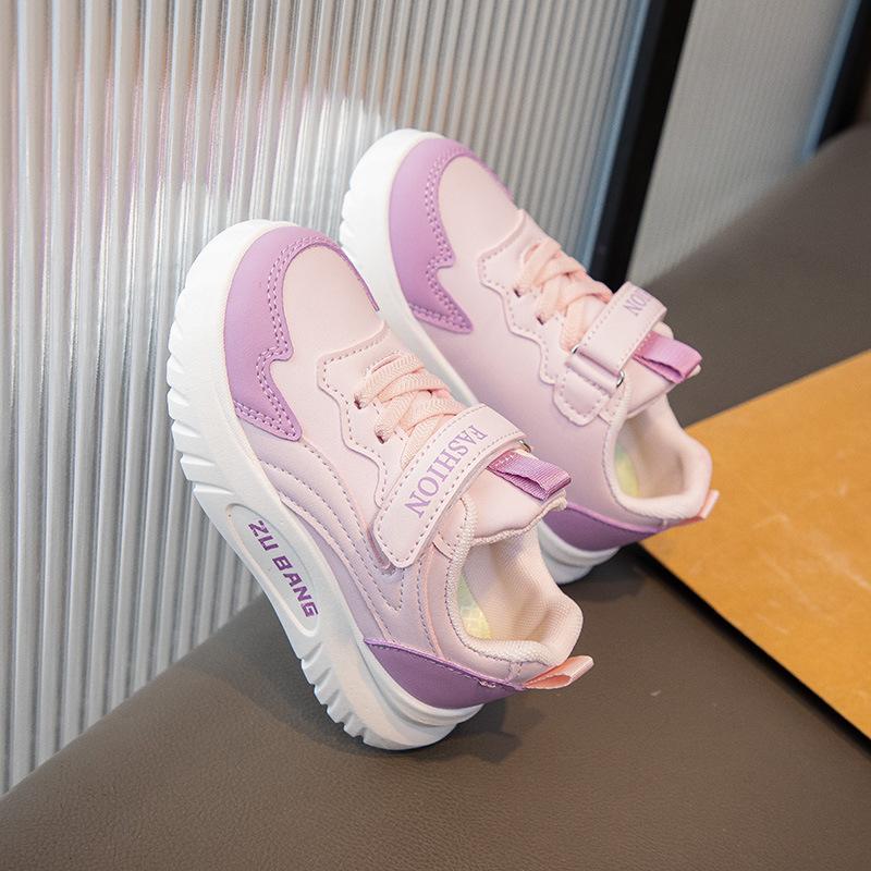 Girls' Sports Shoes 2025 Spring and Autumn New Children's Dad Shoes Leather Board Shoes Boys Breathable Casual Running Shoes