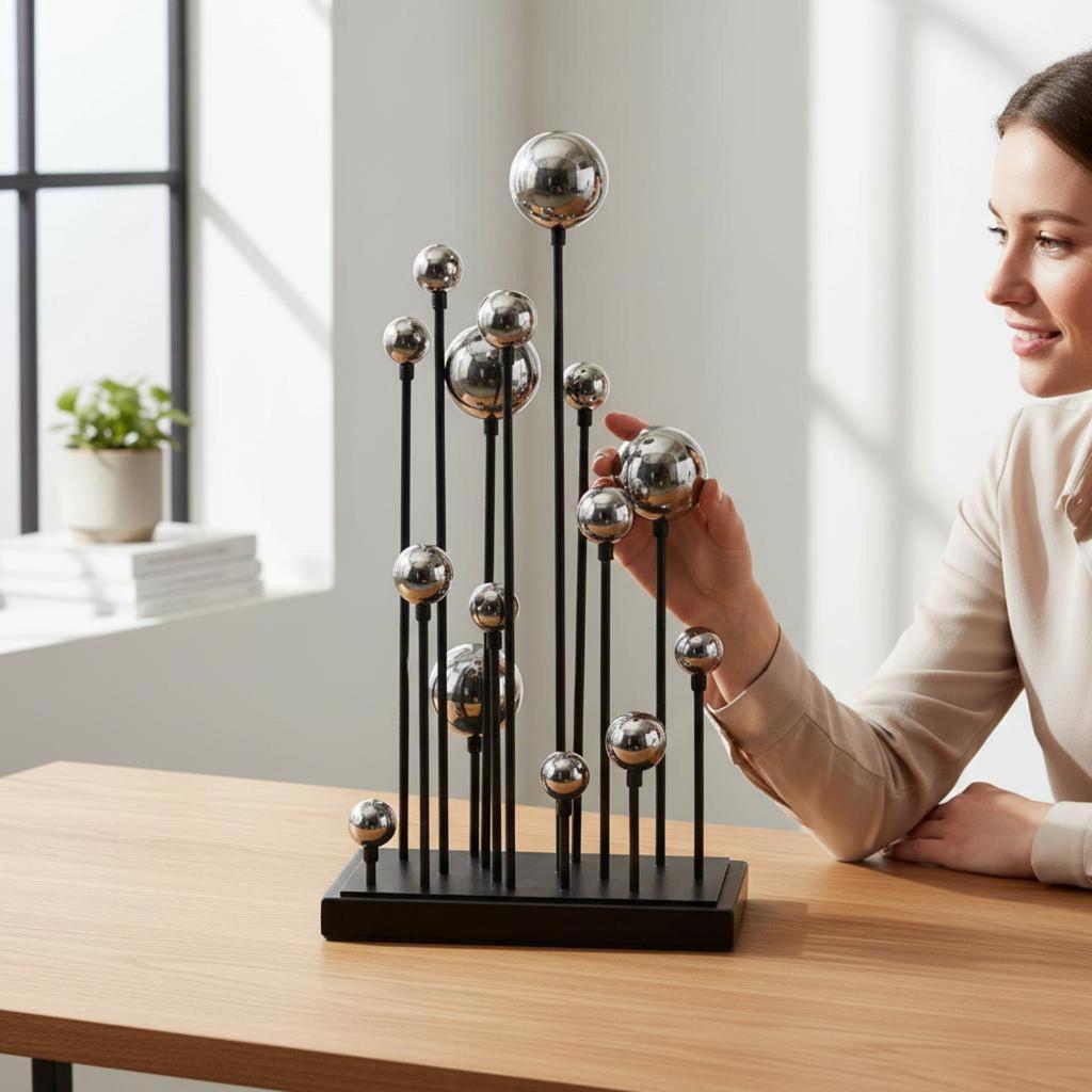 Kugel Skulptur Schreibtisch Display Goldene Kugel Dekor Geschenkidee Moderne Kugel Statue für