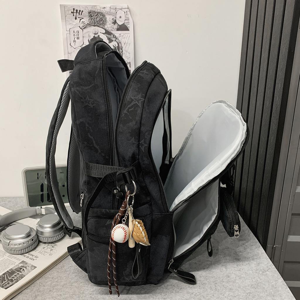 Schoolbag Large Capacity Junior High School Boys School Bag Men's and Women's Lightweight Backpack Chinese College Students Outdoor Leisure Printed