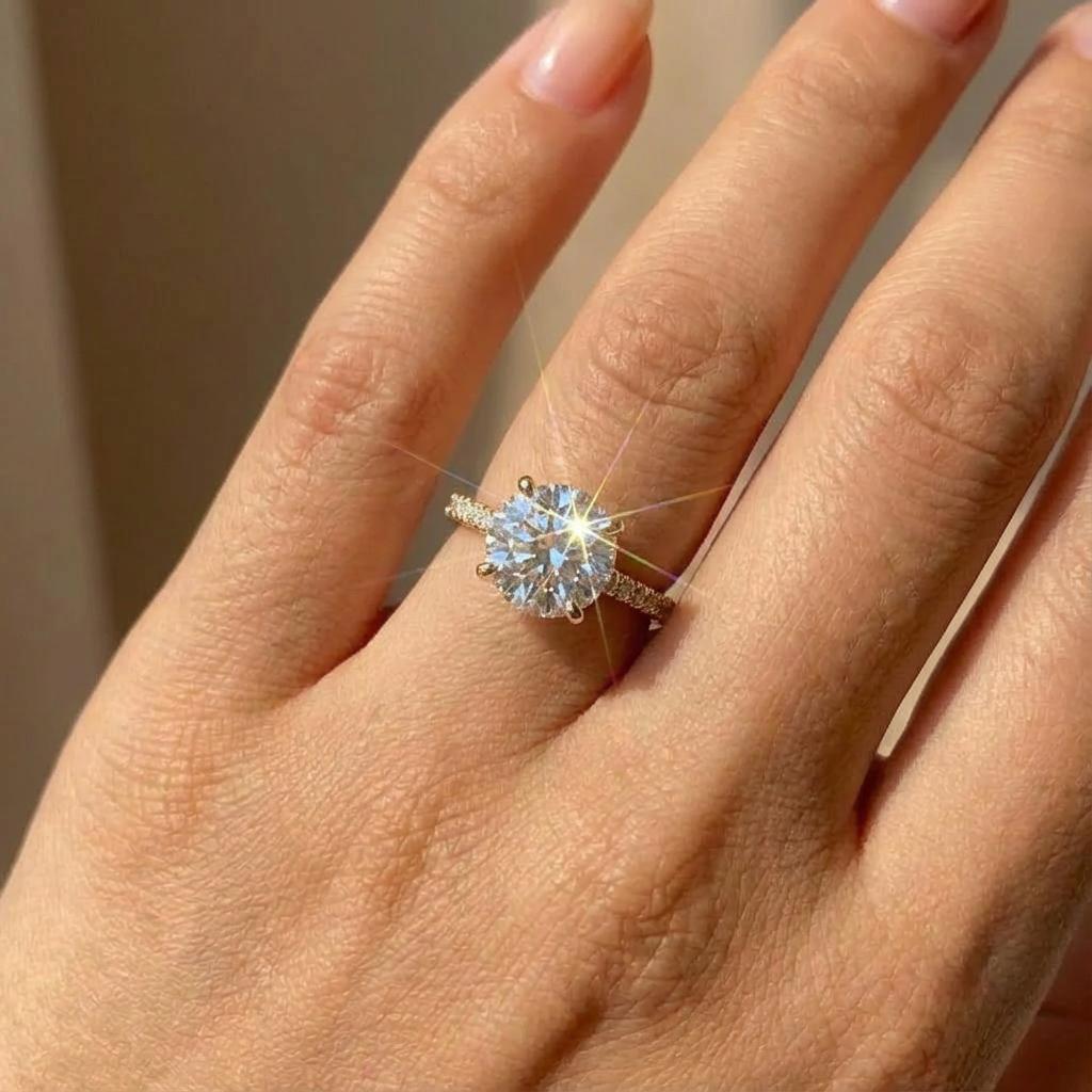 CopperGorgeous Shiny Zircon Round Rings for Women Anniversary Marry Luxury High Quality Fine Jewelry Gift