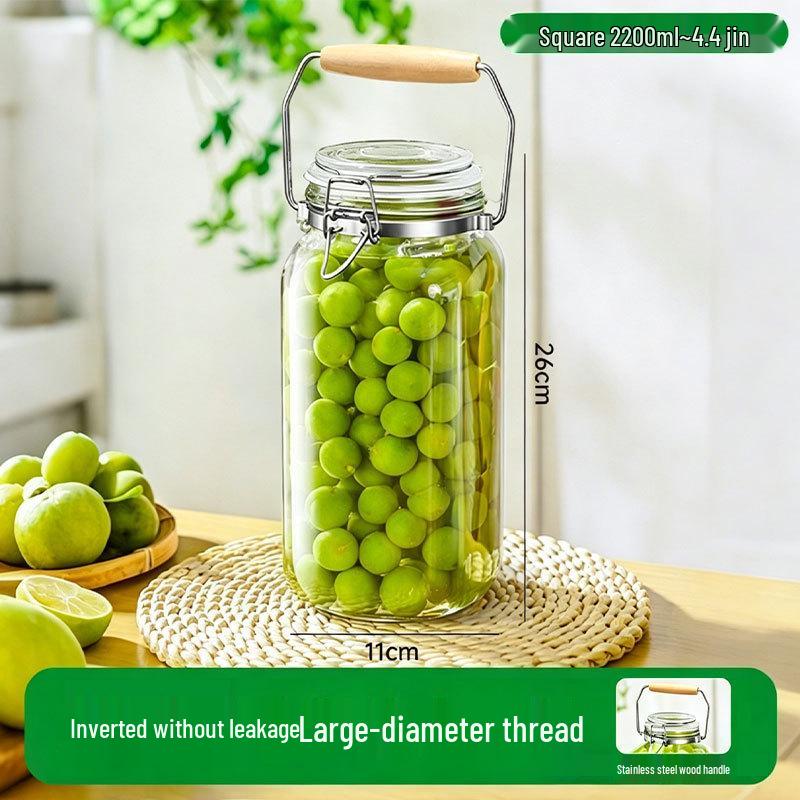 Transparent Glass Sealable Food Storage Jar & Pickling Crock