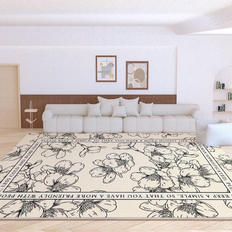 Modern French Loop Pile Carpet: Oriental Design for Living Room, Bedroom, Study, or Bedside