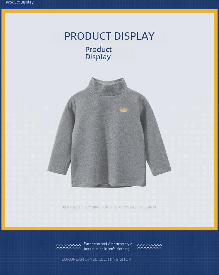 T-shirt à manches longues et col montant pour garçon 27kids automne style coréen