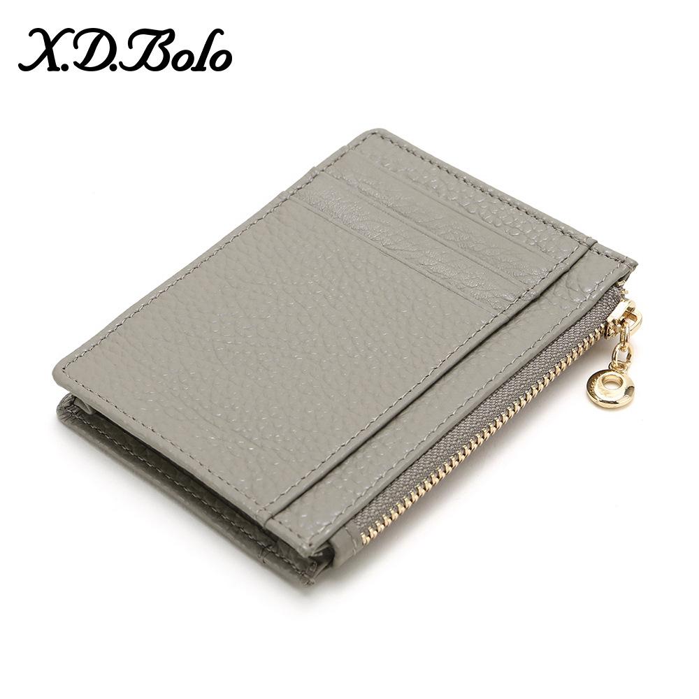 

Кожаный держатель для карт в японском стиле с узором из букв и галькой, с карманом для монет, отделением для нескольких карт, ультратонкий держатель для карт на молнии серый