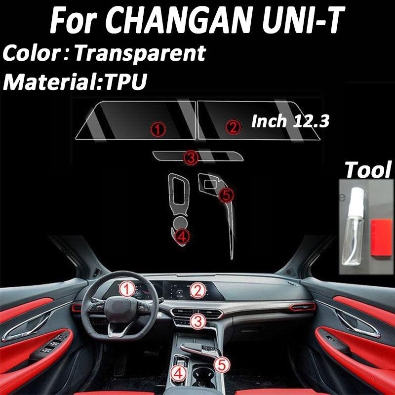 TPU protectiveFilm For Changan UNIT UNI Interior Center Console Gear Door Window Pillar Panel Transparent Film