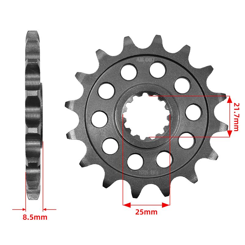 

525 16T 42T Motor Bike Front Rear Sprocket Gear Wheel Cam for Kawasaki Z1000 ZR1000 2003-2006 front 16T