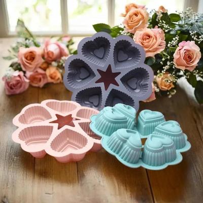 Heart Chocolate Molds 6 Cavity Love Shape Silicone Forms Dessert Mousse Jelly Mold Cake Decoration Tools Outdoor Tableware