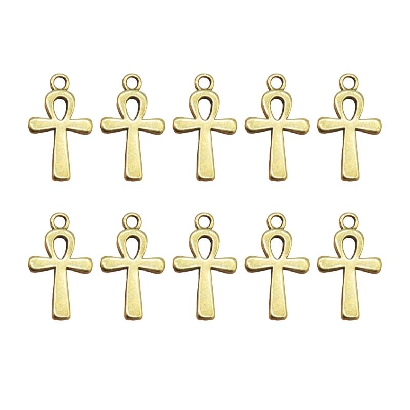 Set of 10pcs Classical Religious Crucifix Necklace Pendant Elegant Alloy DIY Jewelry Accessories Gift For Men Women