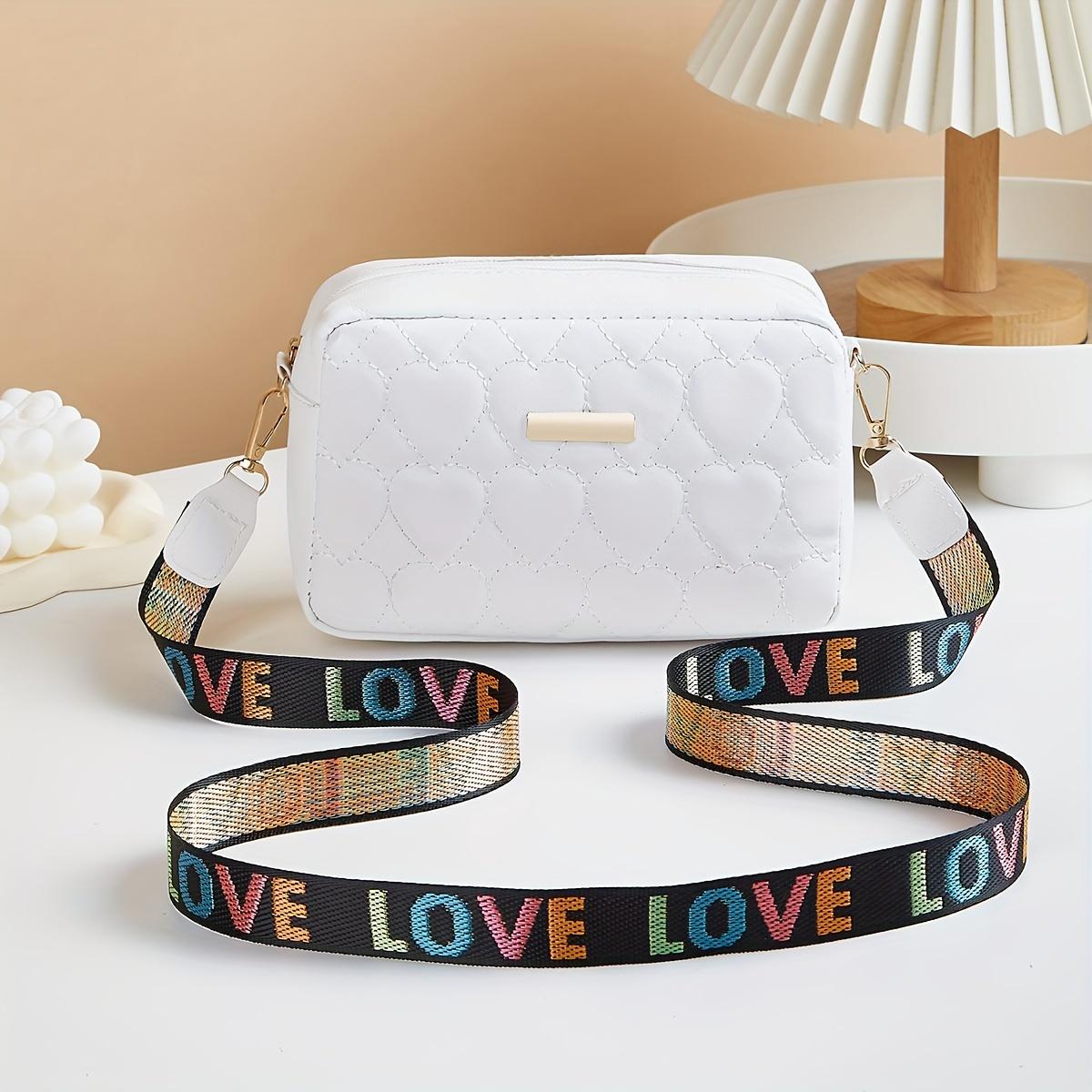 

Classic Heart Pattern Bag Shoulder Bag | Women s Crossbody Bag, Large Capacity Square Bag белый