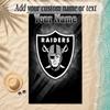 Beach TowelLas Vegas Raiders Custom Name Text Personalized Soft Towel for Beach Pool Indoor Home Decor Gift