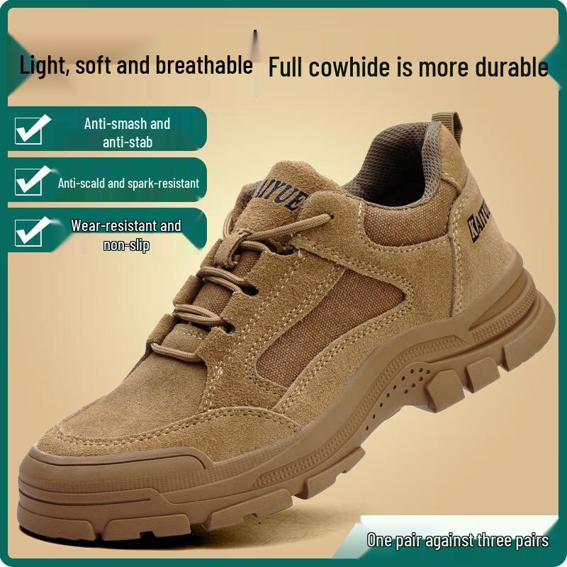 HUIZUMEI Men's Puncture-Proof Anti-Smash Breathable Safety Shoes