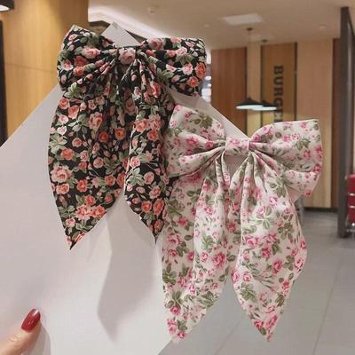 Retro French Pastoral Floral Bow Hairpin for Women
