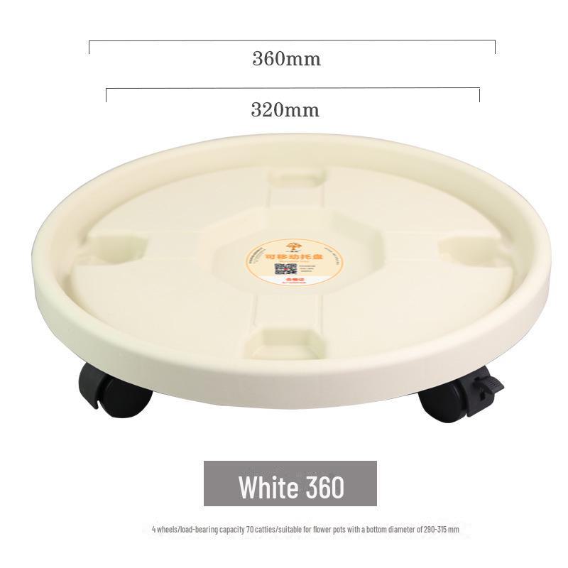 Universal Rolling Tray: Thickened Round Plastic Base with Removable Support for Potted Plants