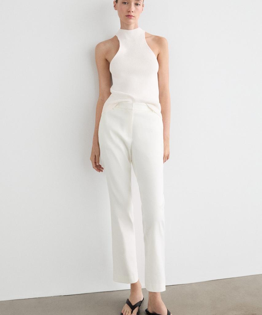 Masimodutti Straight Fit Linen Blend Pants
