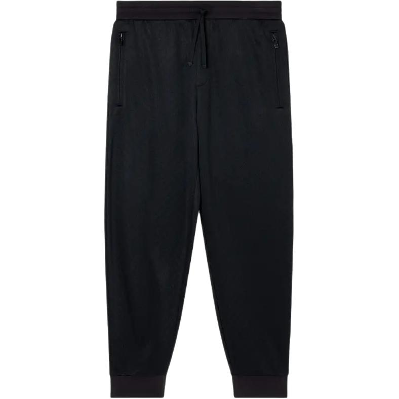Armani Exchange Loose Long Tapered Cuffed Cotton Casual Pants With All Over Letter Jacquard Men Bottoms XM001356-AF16259-FC022