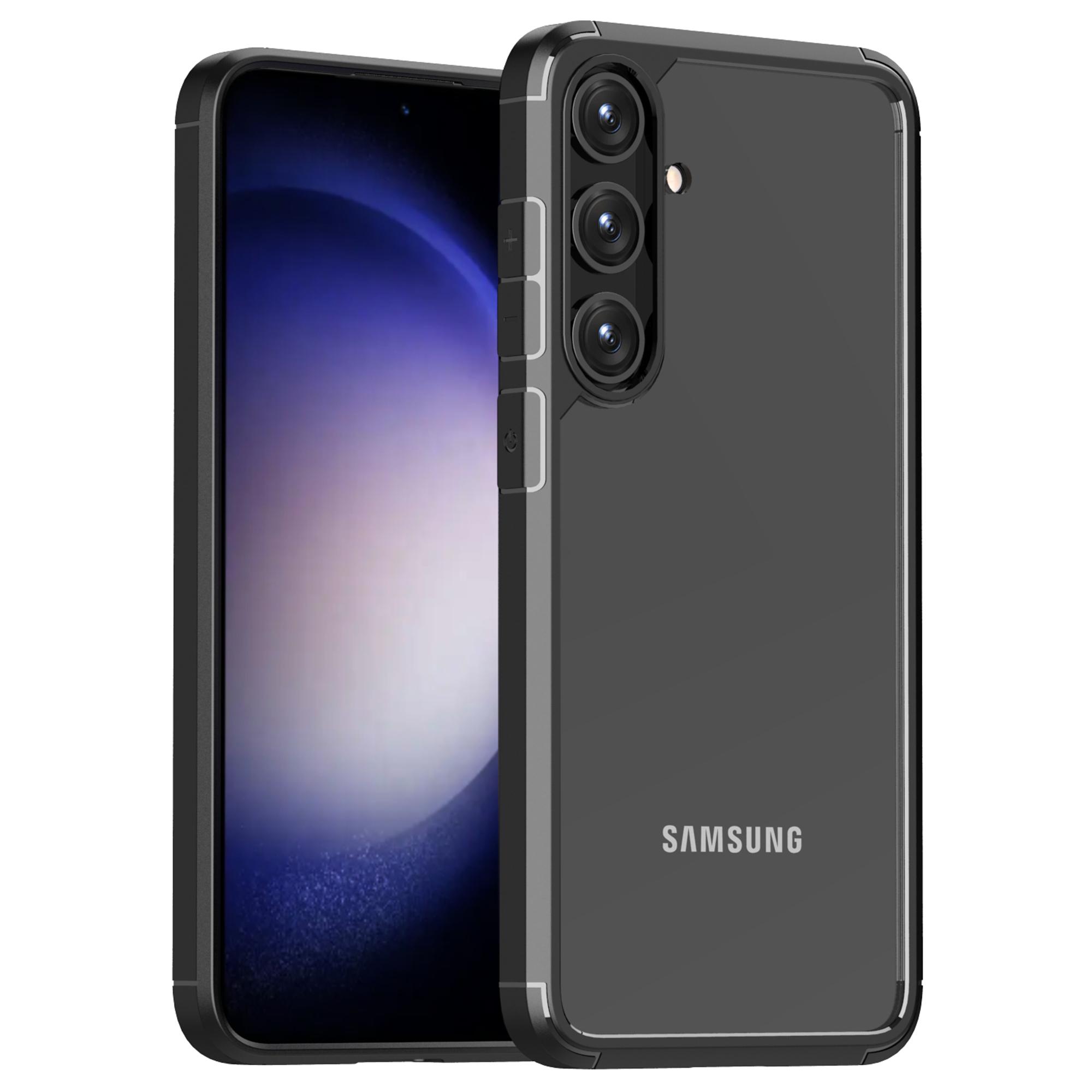 

Defense Armor Series for Samsung Galaxy S24+ Case Anti-scratch TPU+PC Clear Back Shell Black