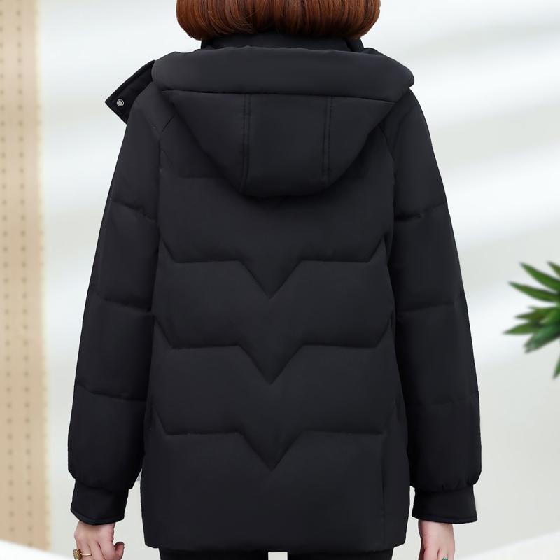 Dampuffjackor Vinter Vintage Korta Parkas Med Huva Plus Size Eleganta Tjocka Varma Dunrockar Kvinna Ytterkläder