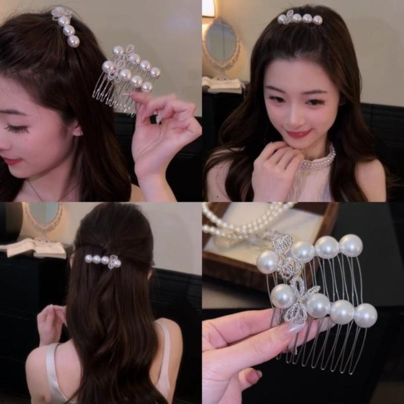 New Korean Fashion Rhinestone Pentagram Hair Comb New Headwear Hair Clip Headwear Girls Women Hair Accessories 1/2Pcs