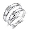 Fashion Exquisite Silver Color Pair Rings for Women Men Adjustable Couple Engagement Wedding Gift Jewelry Accessoires