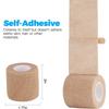 12 Pack Self Adhesive Bandage Wrap, Stretch Self Adherent Tape for Sports, Finger, Wrist, Ankle, Cohesive Bandages(1 Inch x 5 Yards/Roll)