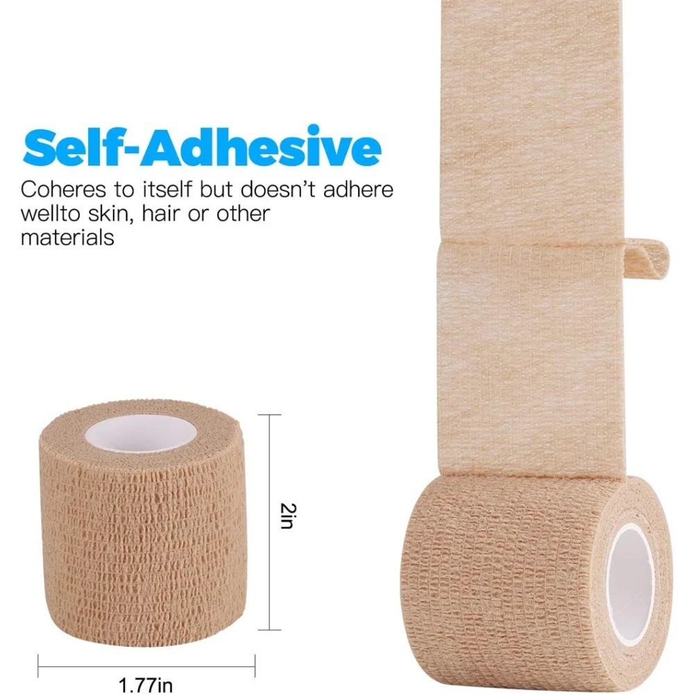 12 Pack Self Adhesive Bandage Wrap, Stretch Self Adherent Tape for Sports, Finger, Wrist, Ankle, Cohesive Bandages(1 Inch x 5 Yards/Roll)