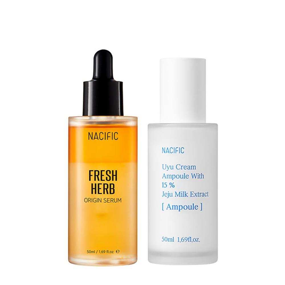 

NACIFIC Fresh Herb Origin Serum 50ml & Phyto Niacin Whitening Essence 50ml Duo Set - Pore Care & Brightening Kit