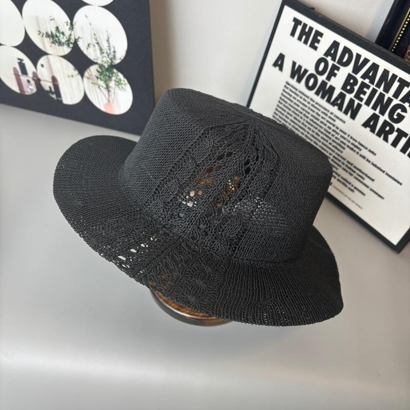 Children's Japanese Hollowed out Hat Fashionable Warm Flat Knitted Temperament Solid Color Top Hat