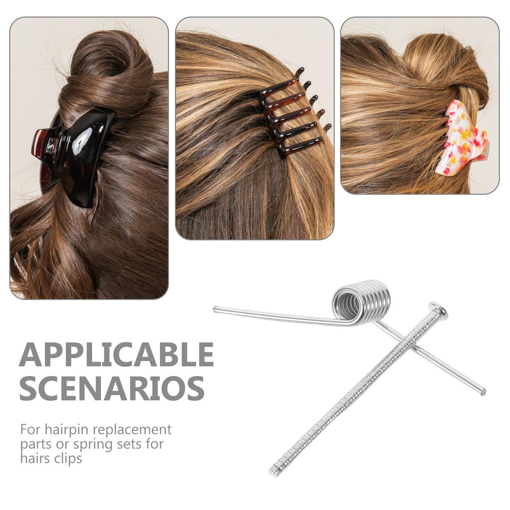 8Pcs Steel Hair Claw Clip Springs V-Shaped Replacement Parts for Hairpin Clips Large Medium DIY Hair Barrettes Accessory
